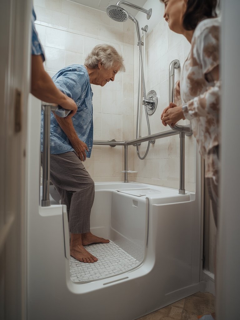 Walk-in tub with shower - Illustration 2
