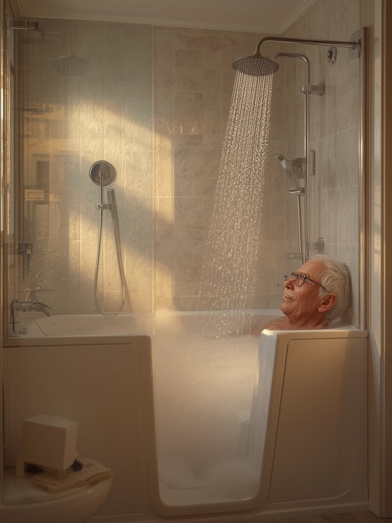 Walk-in tub with shower - Illustration 3