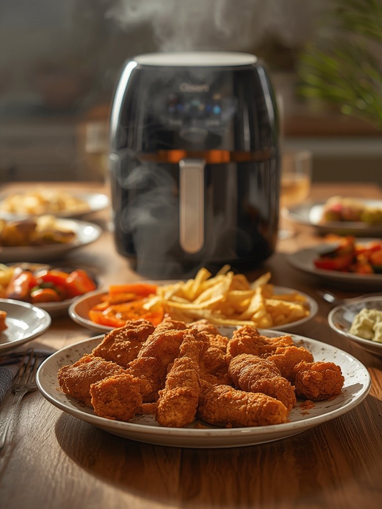 air fryer in action