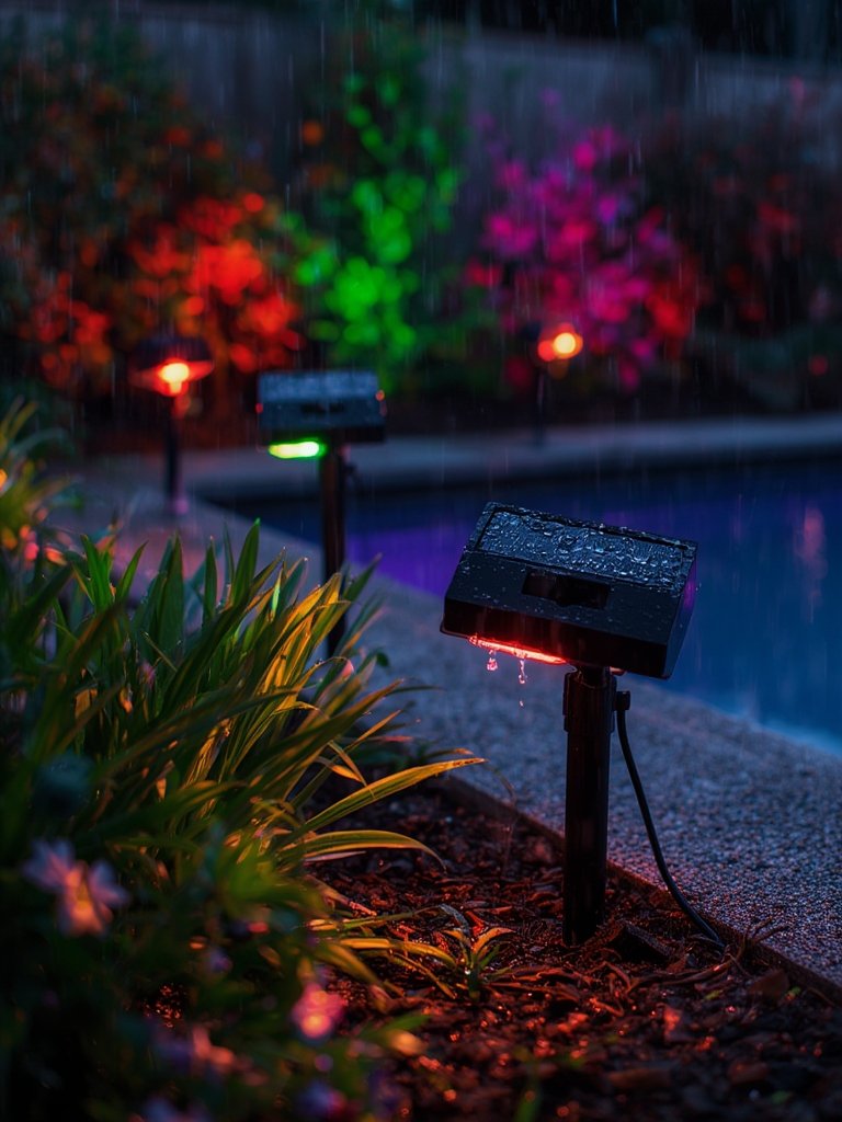 solar spotlights in action