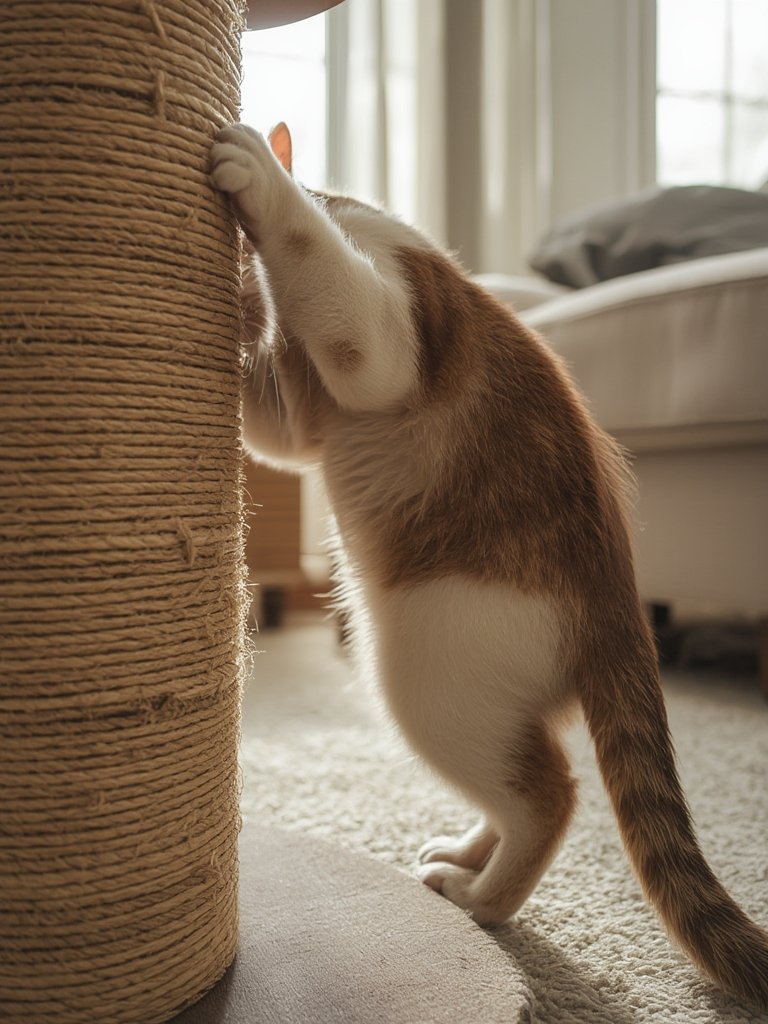 cat scratcher in action